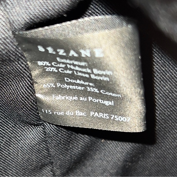 NWT Sézane Black Leather Tote Bag - Picture 10 of 12